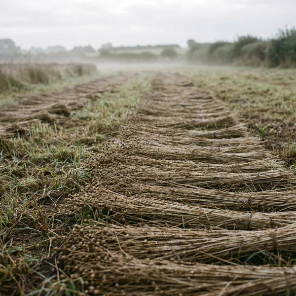 Retted in the field
